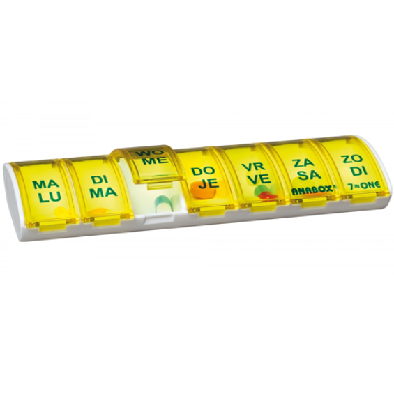 Anabox pillendoos weekbox - Geel Anabox pillendoos weekbox - Geel