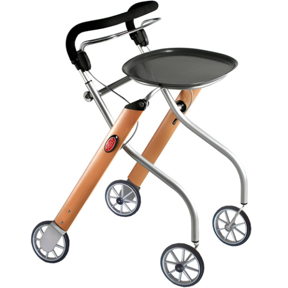Let's Go rollator Beuken / zilver | tijdelijk met gratis tasje