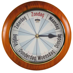 Analoge dementie / alzheimer kalenderklok met dagnotitie
