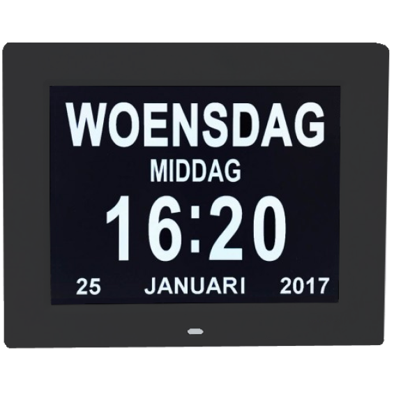 Digitale Dementieklok - Kalenderklok - Zwart