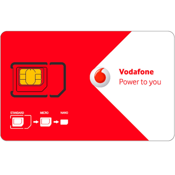 Vodafone pre-paid simkaart met 5 euro beltegoed + 5 extra euro na eerste opwaardering