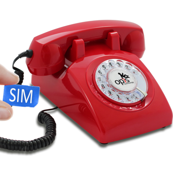 Opis 60S retro huistelefoon met SIM aansluiting - Rood Opis 60S retro huistelefoon met SIM aansluiting - Rood