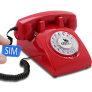 Opis 60S retro huistelefoon met SIM aansluiting - Rood Opis 60S retro huistelefoon met SIM aansluiting - Rood