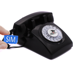 Opis 60S retro huistelefoon met SIM aansluiting - Zwart